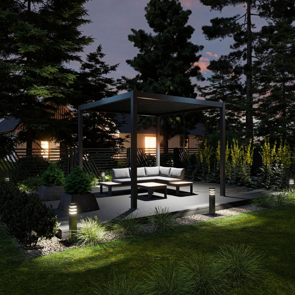 Pergola ogrodowa tarasowa aluminiowa NORDVIC Skyline 3 x 3 m Antracyt